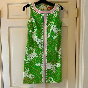 Lilly Pulitzer, pink and green crab dress original print size 0
